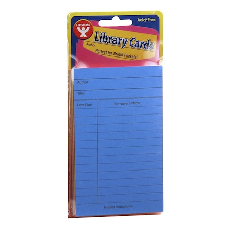 Hygloss Products Library Cards, Assorted Colors, 500PK 61438